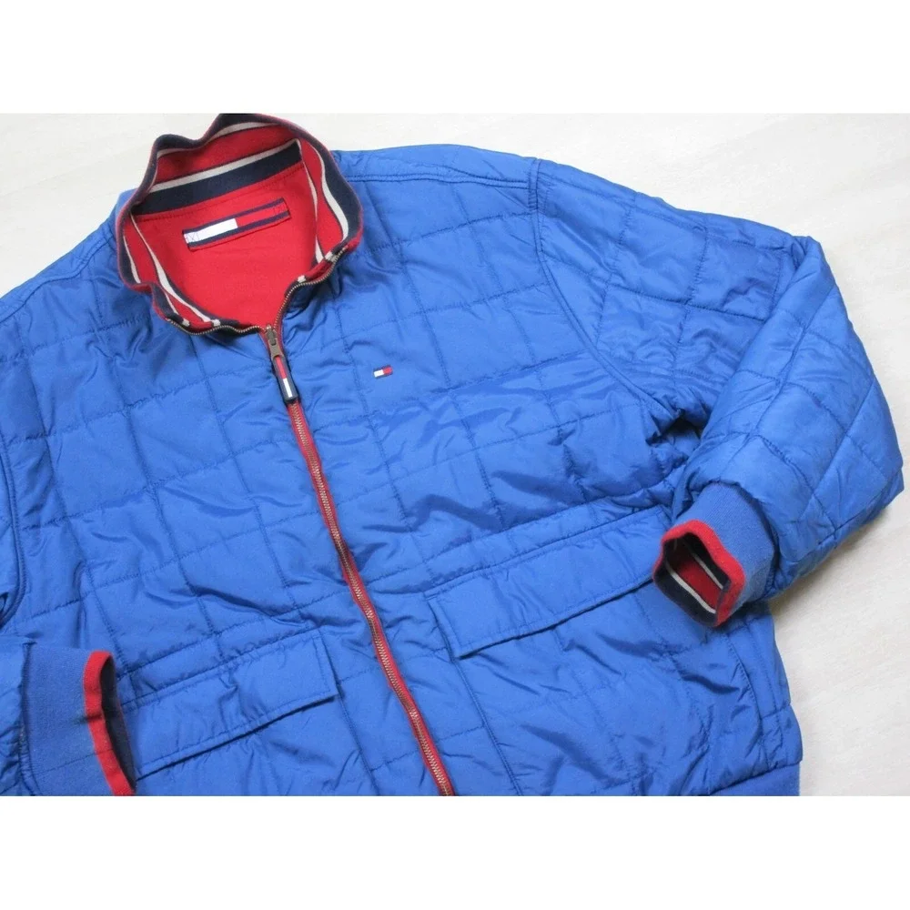 Vintage Tommy Hilfiger Down Puffer Jacket Reversible, Red‎ & Blue, Size (XL)